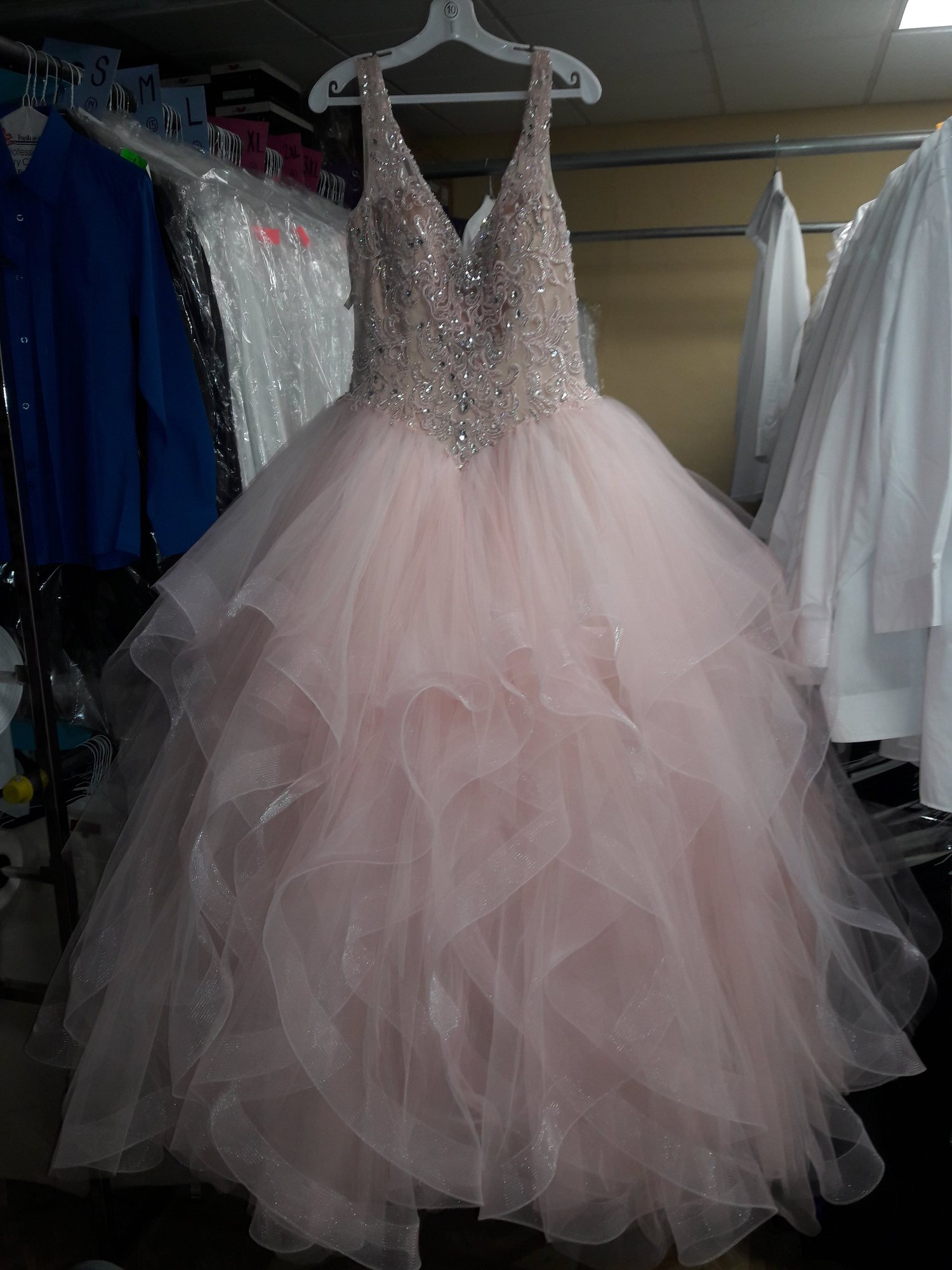 Blush quinceañera gown