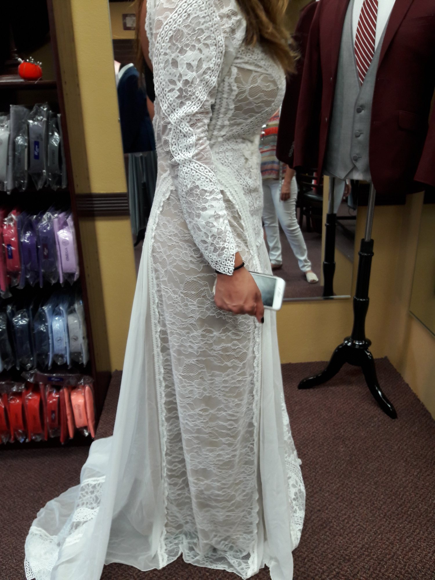 Altering a lace wedding gown